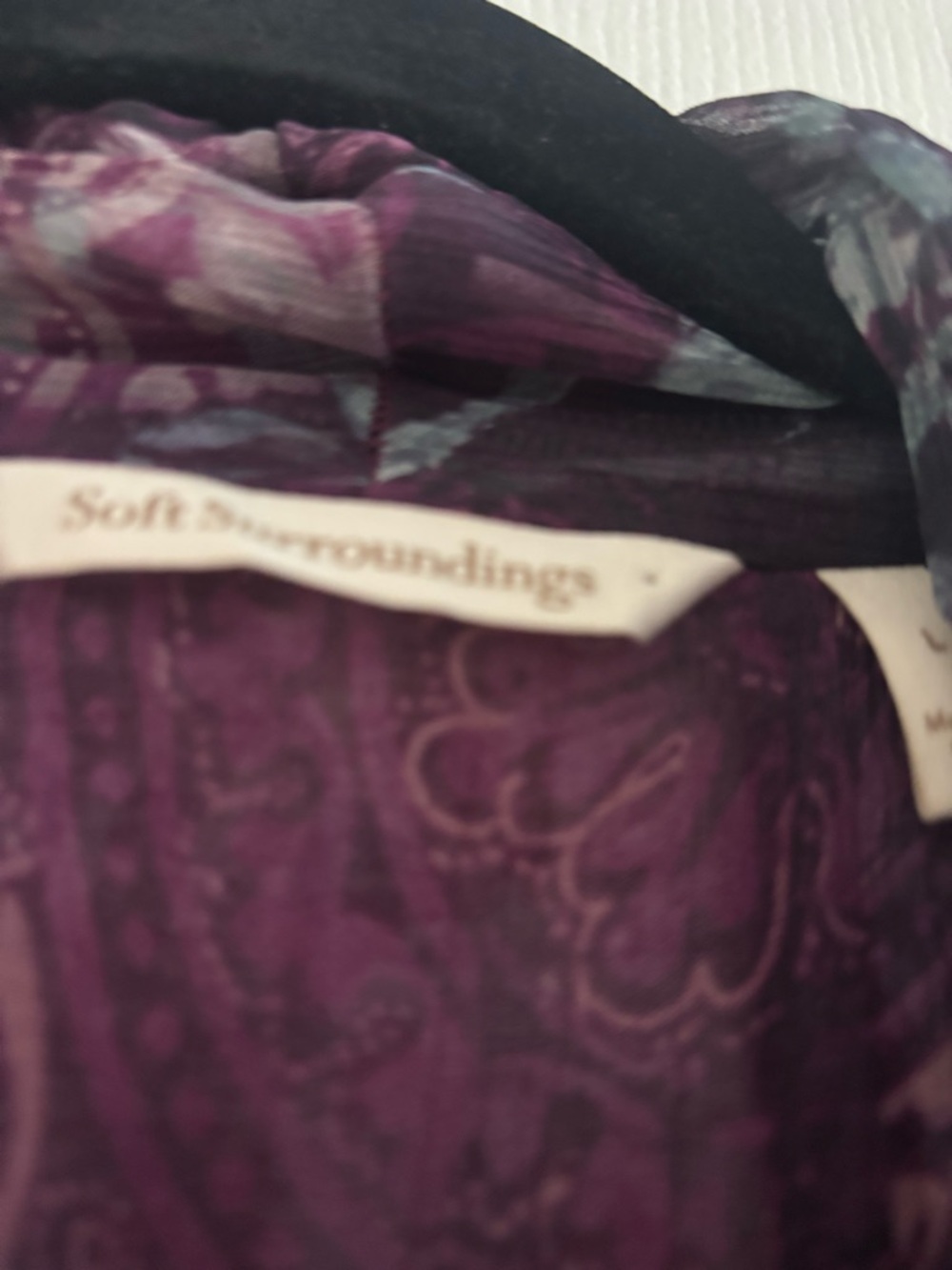 Soft Surroundings Deep Purple Paisley Sheer Cardigan - Picture 6 of 6